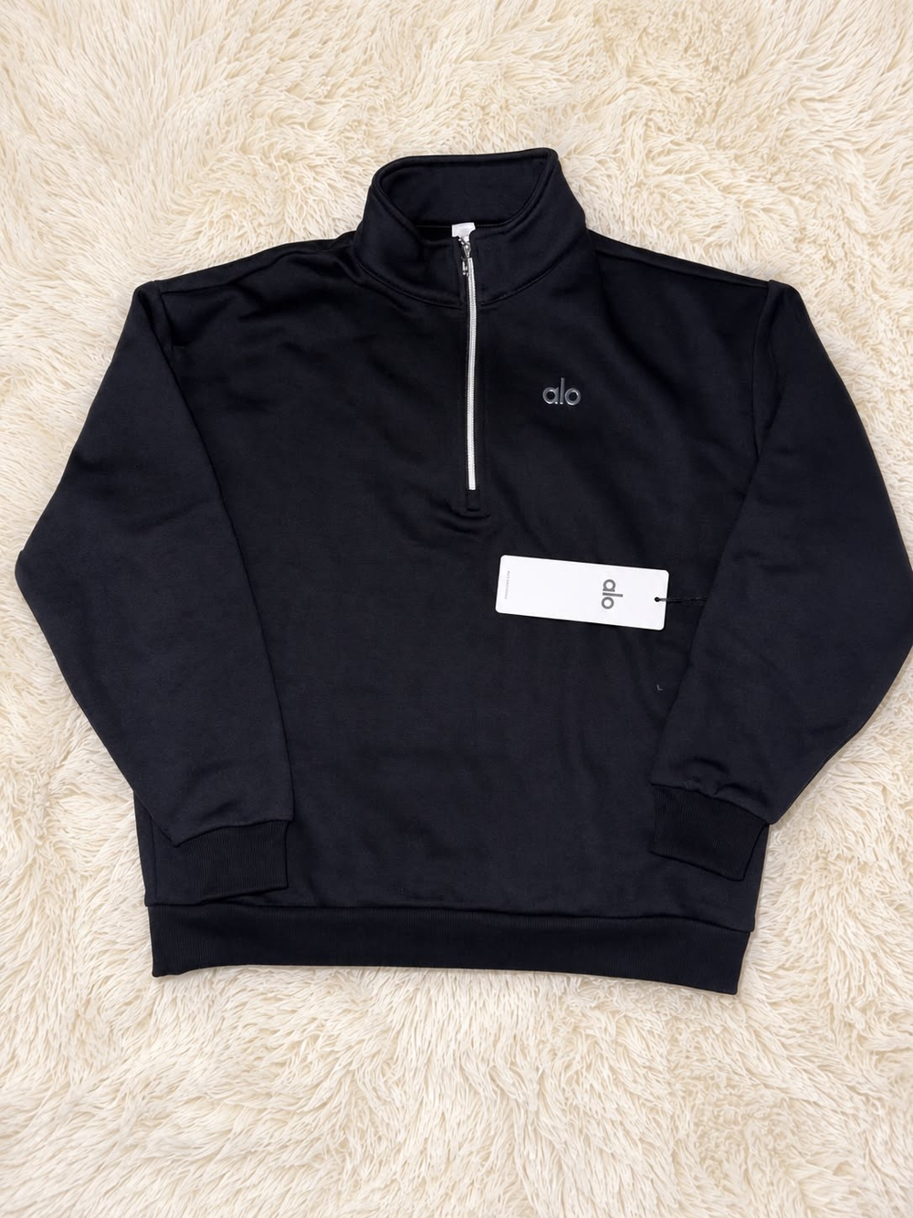 ALO Yoga Men's Black Half-Zip Pullover Sweater